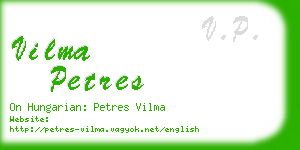 vilma petres business card
